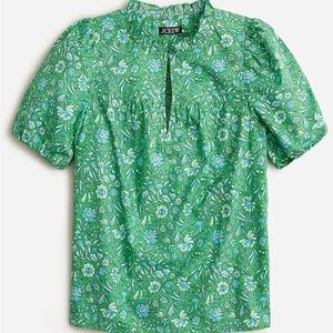 J Crew cotton poplin puff sleeve top